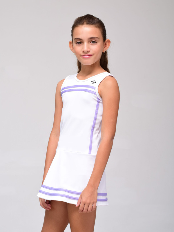 Vestido Volea para mujer en color blanco/lila, ideal para tenis o pádel
